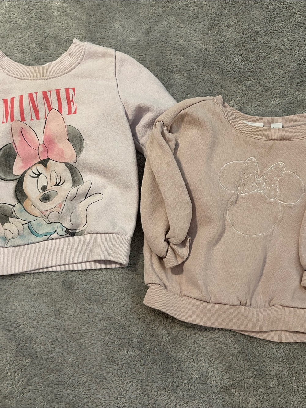 Set of 2 Disney Minnie Mouse Pink Pullover Sweatshirts for Girls